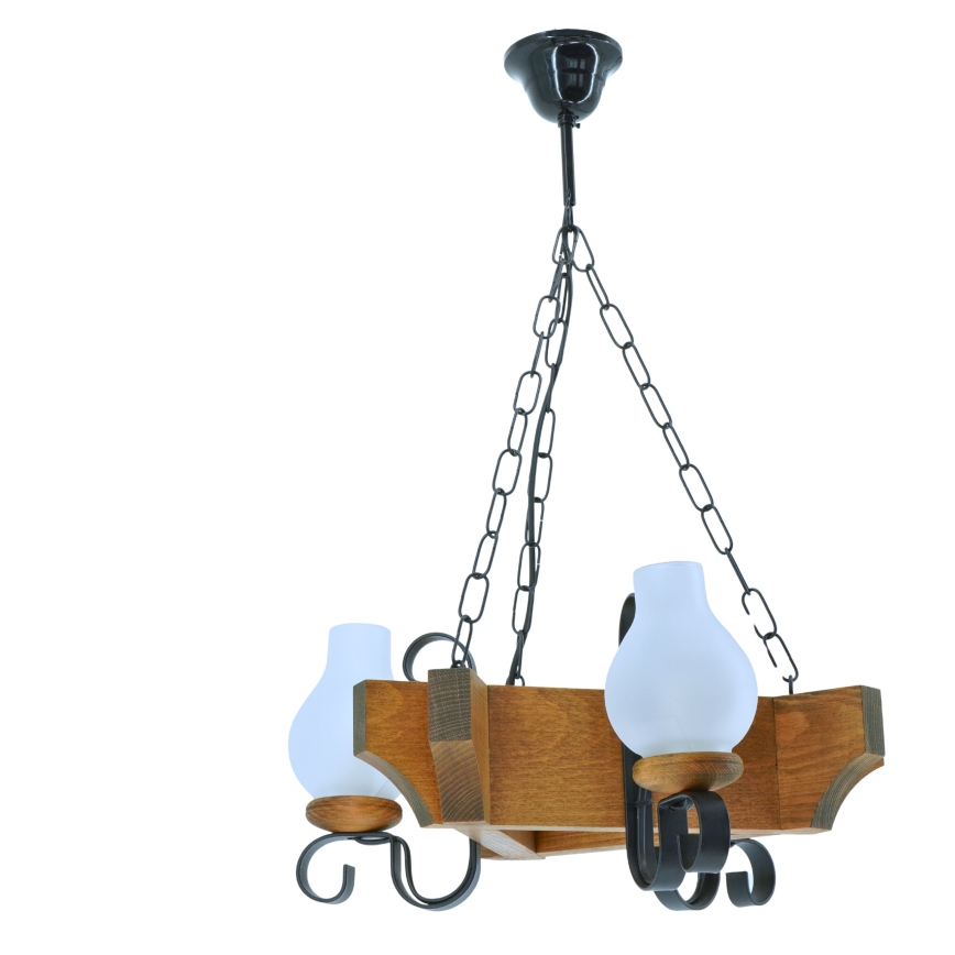 Suspension chaîne QUEEN 3xE14/40W/230V hêtre - FSC certifié