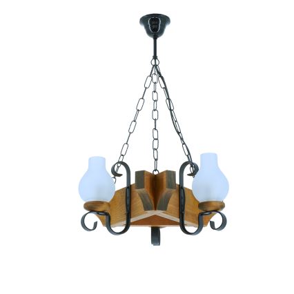 Suspension chaîne QUEEN 3xE14/40W/230V hêtre - FSC certifié