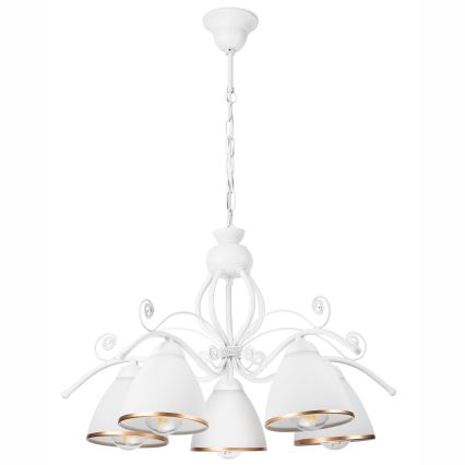 Suspension chaîne RETRO II 5xE27/60W/230V blanc