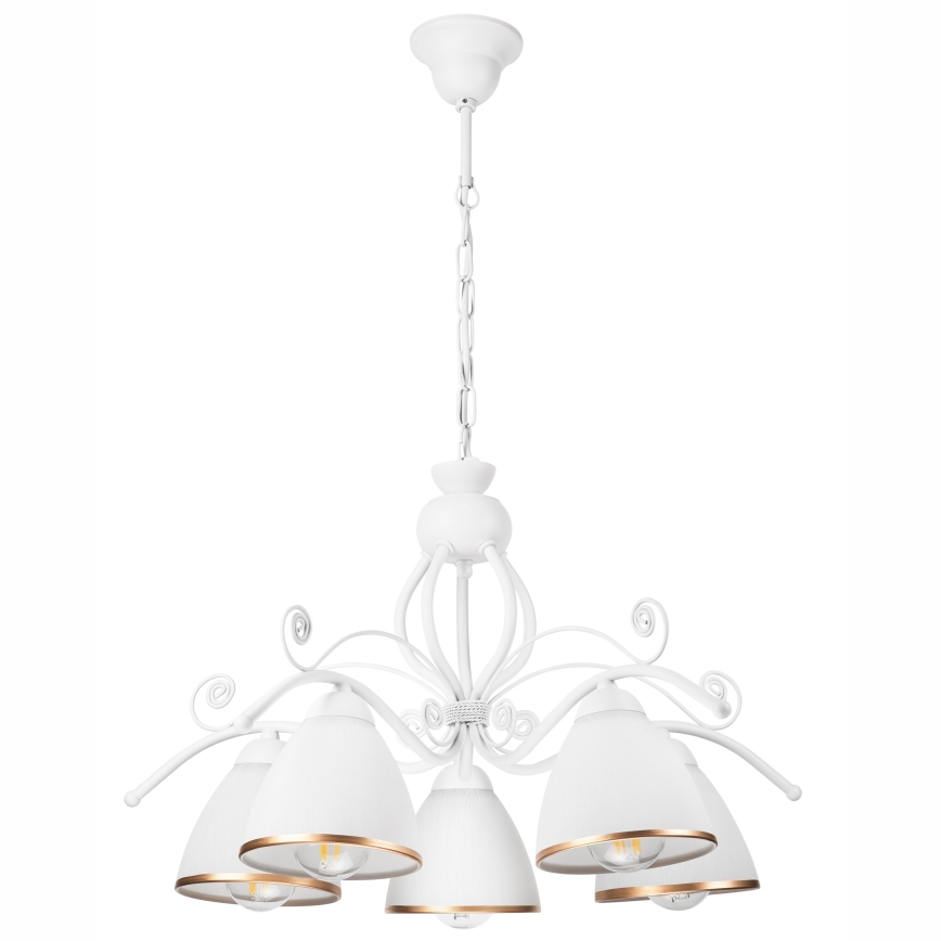 Suspension chaîne RETRO II 5xE27/60W/230V blanc