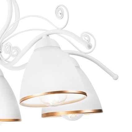 Suspension chaîne RETRO II 5xE27/60W/230V blanc
