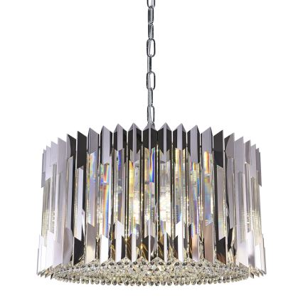 Suspension chaîne RITZ 12xE14/40W/230V d. 54 cm chrome brillant