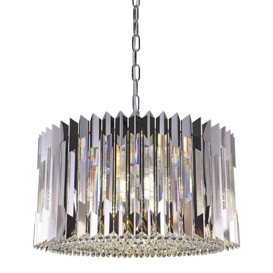 Suspension chaîne RITZ 12xE14/40W/230V d. 54 cm chrome brillant