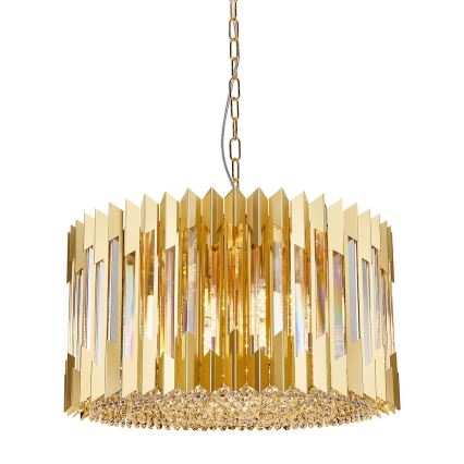 Suspension chaîne RITZ 12xE14/40W/230V d. 54 cm doré