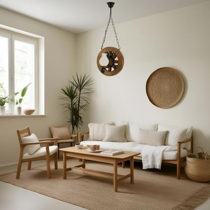 Suspension chaîne ROATA 2xE14/40W/230V hêtre - FSC certifié