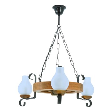 Suspension chaîne ROATA 3xE14/40W/230V hêtre - FSC certifié