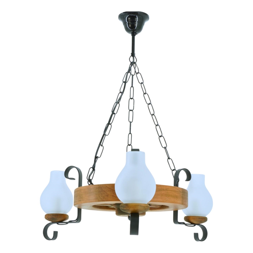 Suspension chaîne ROATA 3xE14/40W/230V hêtre - FSC certifié