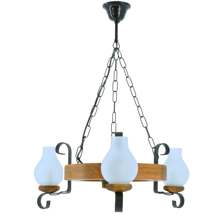 Suspension chaîne ROATA 3xE14/40W/230V hêtre - FSC certifié