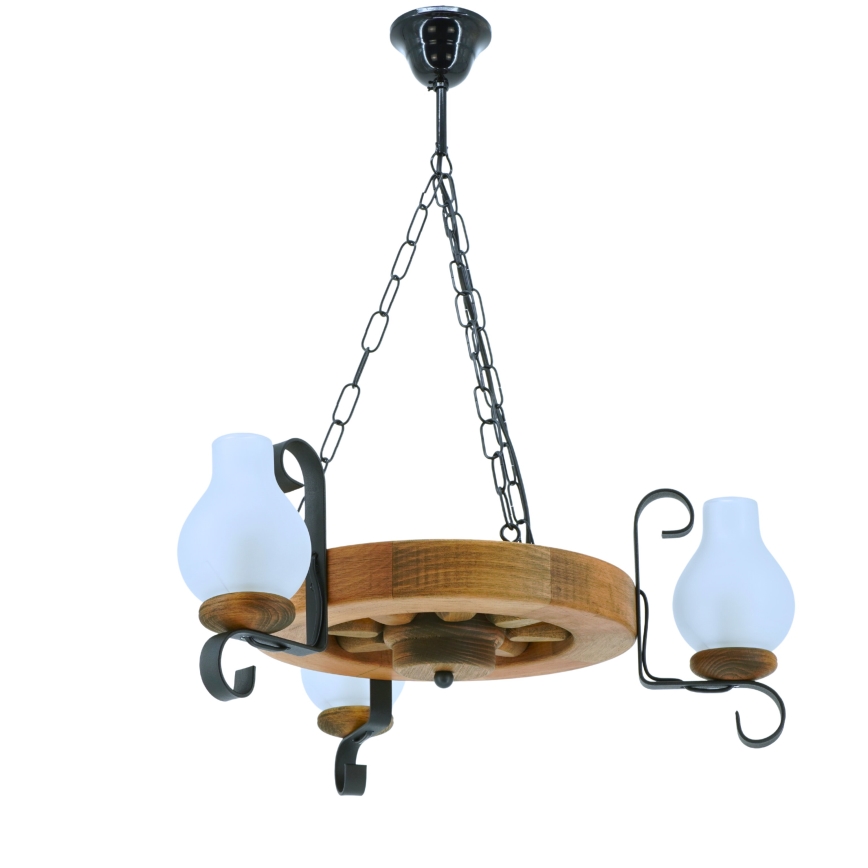 Suspension chaîne ROATA 3xE14/40W/230V hêtre - FSC certifié