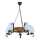 Suspension chaîne ROATA 5xE14/40W/230V d. 30 cm hêtre - FSC certifié