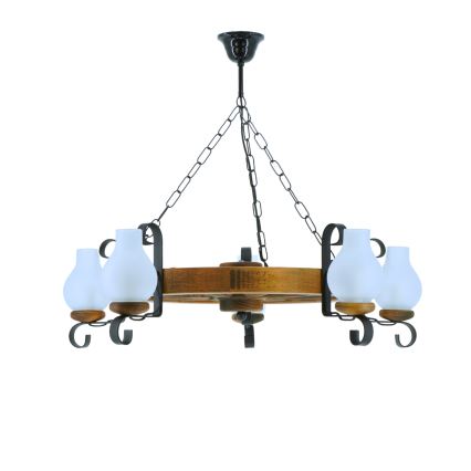Suspension chaîne ROATA 5xE14/40W/230V d. 70 cm hêtre - FSC certifié