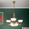 Suspension chaîne ROCCA 6xE27/60W/230V d. 64 cm bronze/blanc