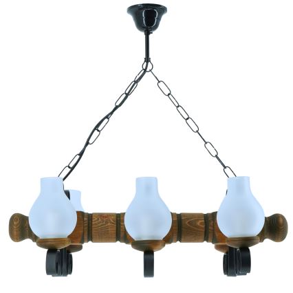 Suspension chaîne RUSTIC 6xE14/40W/230V hêtre - FSC certifié