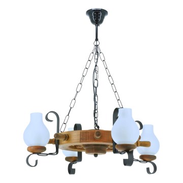 Suspension chaîne TIMONA 4xE14/40W/230V hêtre - FSC certifié