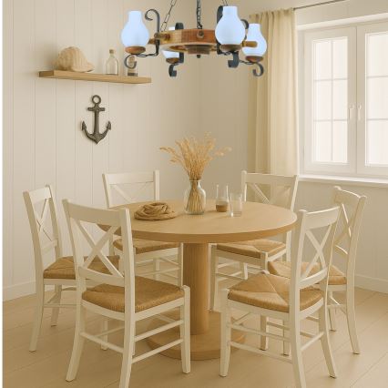 Suspension chaîne TIMONA 4xE14/40W/230V hêtre - FSC certifié