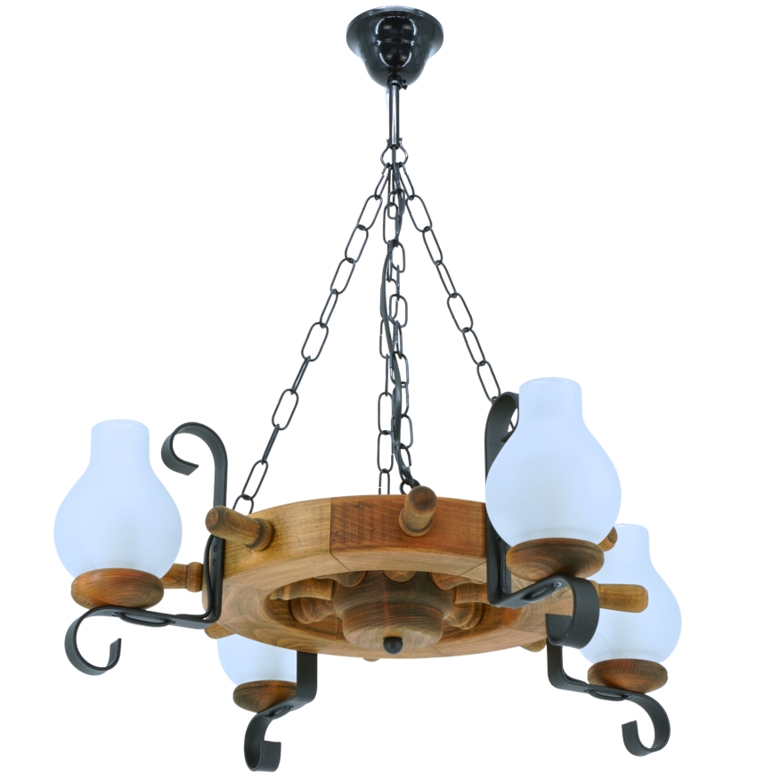 Suspension chaîne TIMONA 4xE14/40W/230V hêtre - FSC certifié