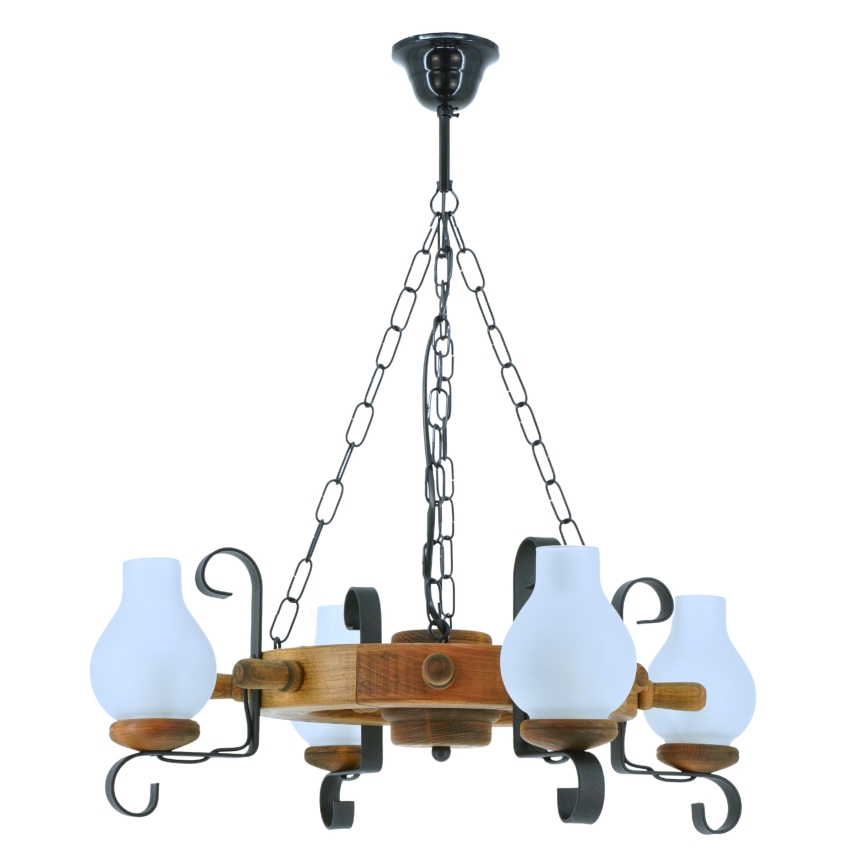 Suspension chaîne TIMONA 4xE14/40W/230V hêtre - FSC certifié