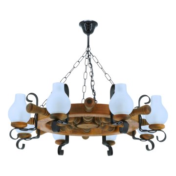 Suspension chaîne TIMONA 8xE14/40W/230V hêtre - FSC certifié