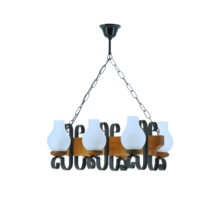 Suspension chaîne VELA 6xE14/40W/230V hêtre - FSC certifié
