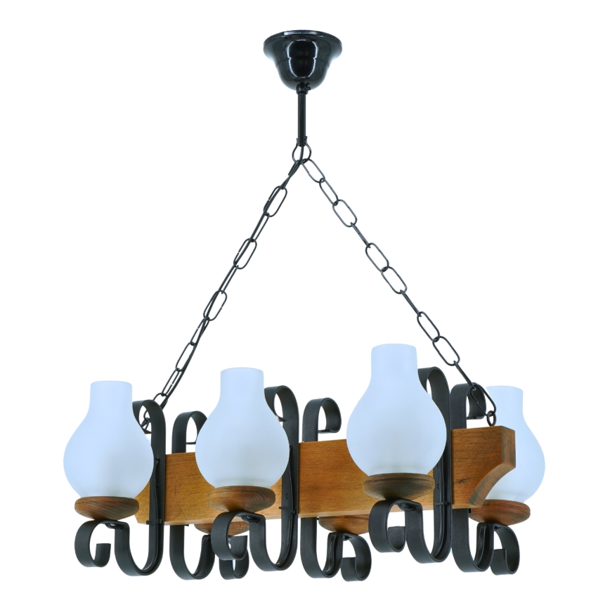 Suspension chaîne VELA 6xE14/40W/230V hêtre - FSC certifié
