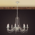 Suspension chaîne VELA 8xE14/40W/230V d. 80 cm blanc/doré/patine