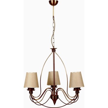 Suspension CLASSIC 3xE14/40W/230V en bronze/beige