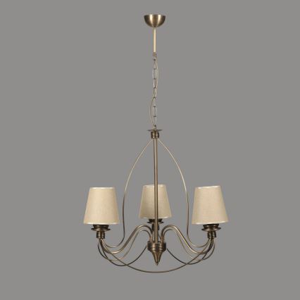 Suspension CLASSIC 3xE14/40W/230V en bronze/beige