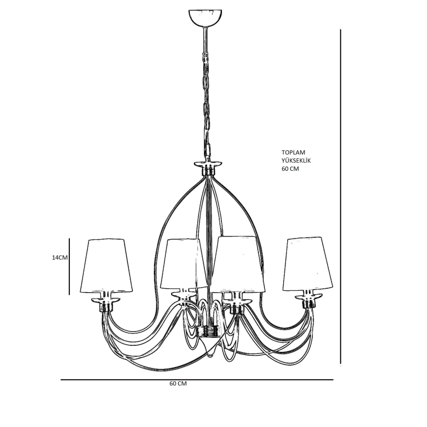 Suspension CLASSIC 4xE14/40W/230V bronze/beige