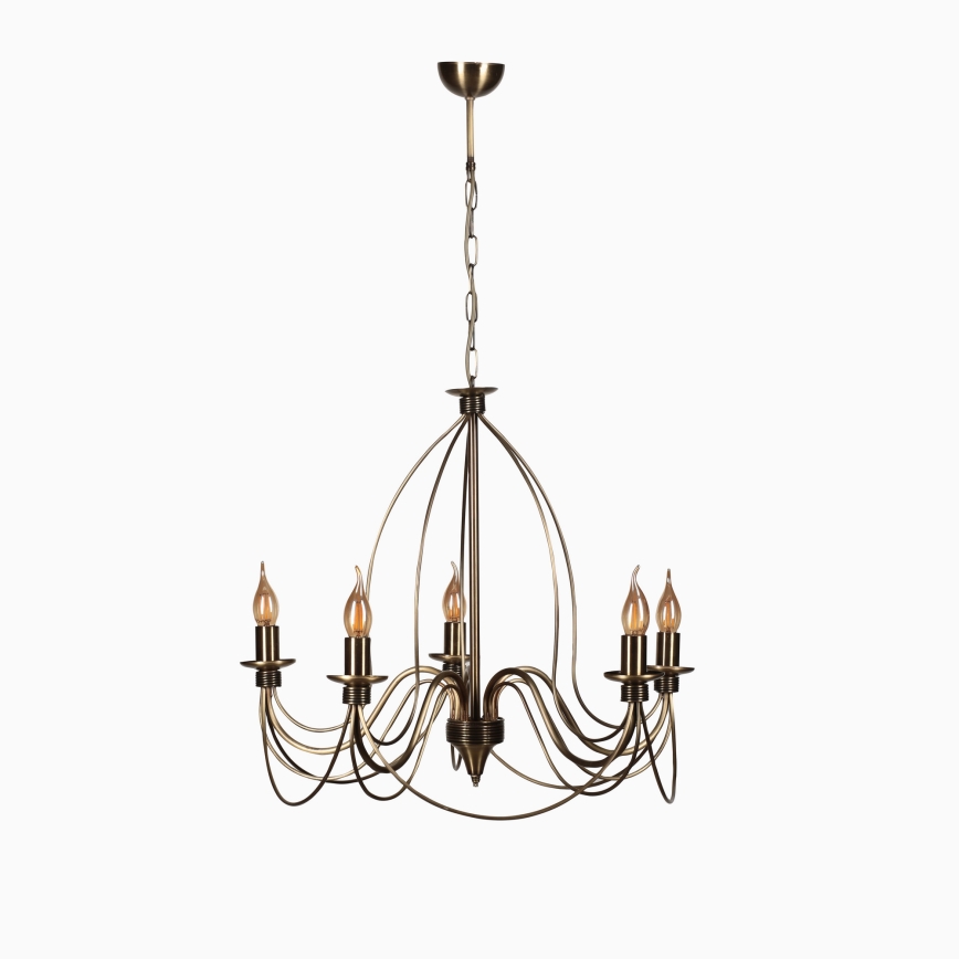 Suspension CLASSIC 5xE14/40W/230V bronze