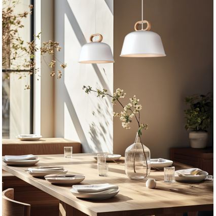 Suspension CLIP sur câble 1xE27/40W/230V blanc/marron