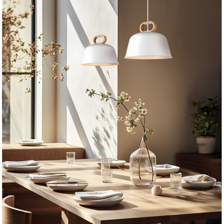 Suspension CLIP sur câble 1xE27/40W/230V blanc/marron