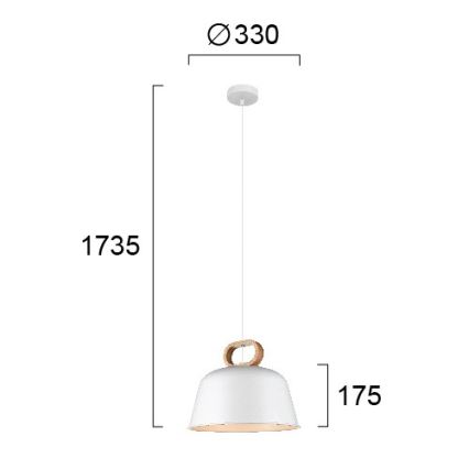 Suspension CLIP sur câble 1xE27/40W/230V blanc/marron