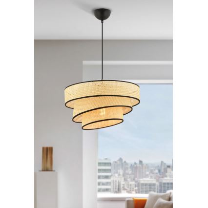 Suspension COUPER 1xE27/60W/230V beige/noir