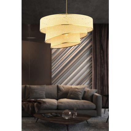 Suspension COUPER 1xE27/60W/230V beige/or