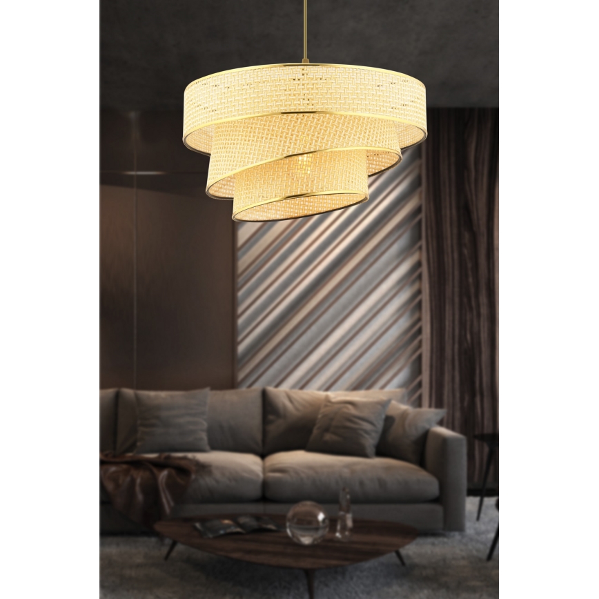 Suspension COUPER 1xE27/60W/230V beige/or