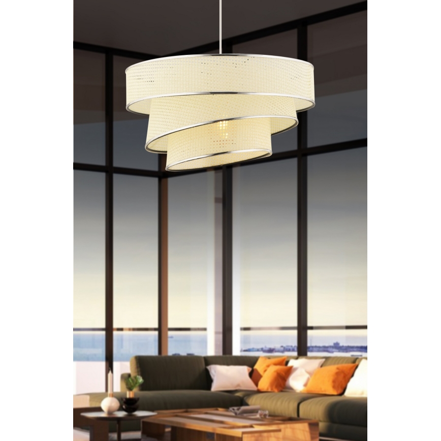 Suspension COUPER 1xE27/60W/230V blanc/chrome brillant