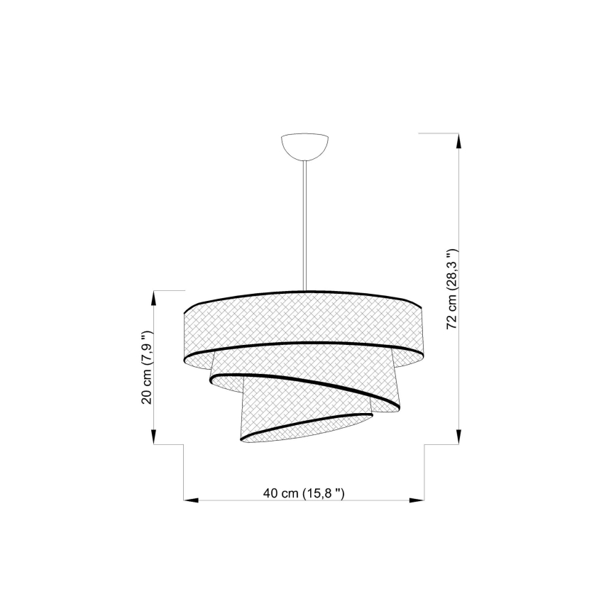 Suspension COUPER 1xE27/60W/230V blanc/chrome brillant