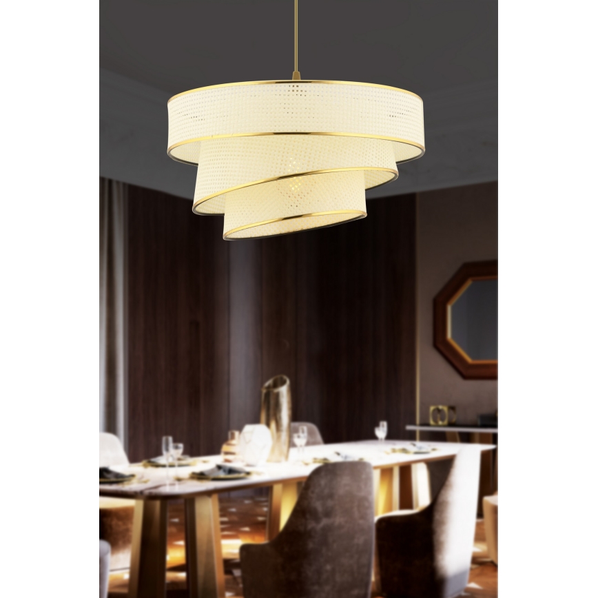 Suspension COUPER 1xE27/60W/230V blanc/or