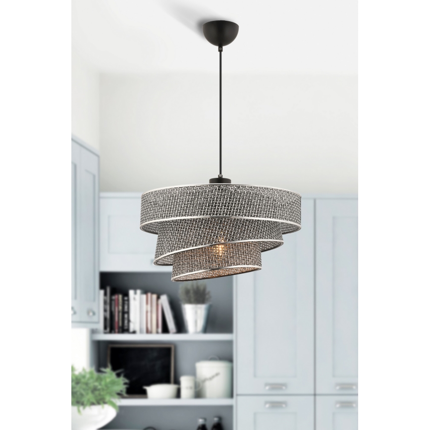 Suspension COUPER 1xE27/60W/230V gris/chrome brillant