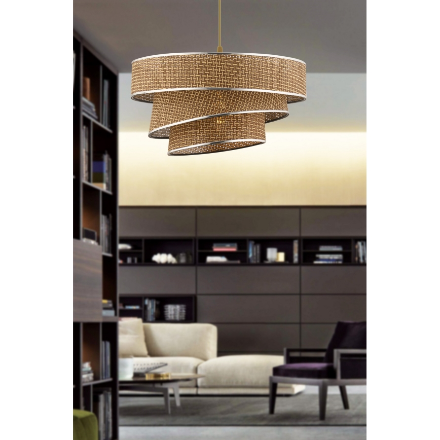 Suspension COUPER 1xE27/60W/230V marron/chrome poli