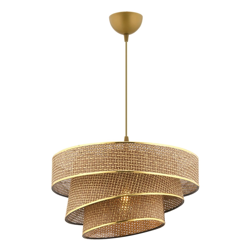 Suspension COUPER 1xE27/60W/230V marron/or