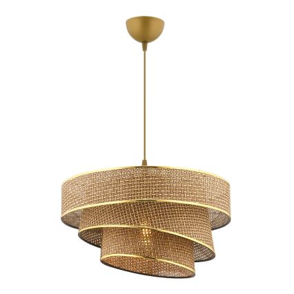 Suspension COUPER 1xE27/60W/230V marron/or