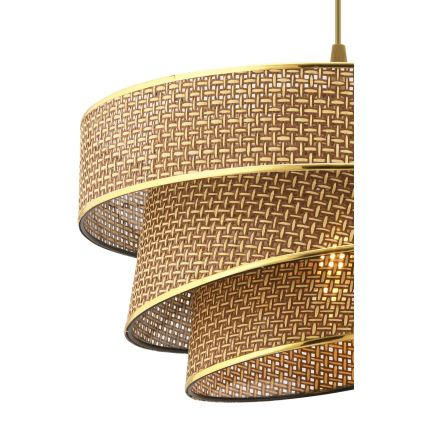 Suspension COUPER 1xE27/60W/230V marron/or