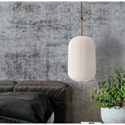 Suspension CRESTO 1xE27/40W/230V blanche/or
