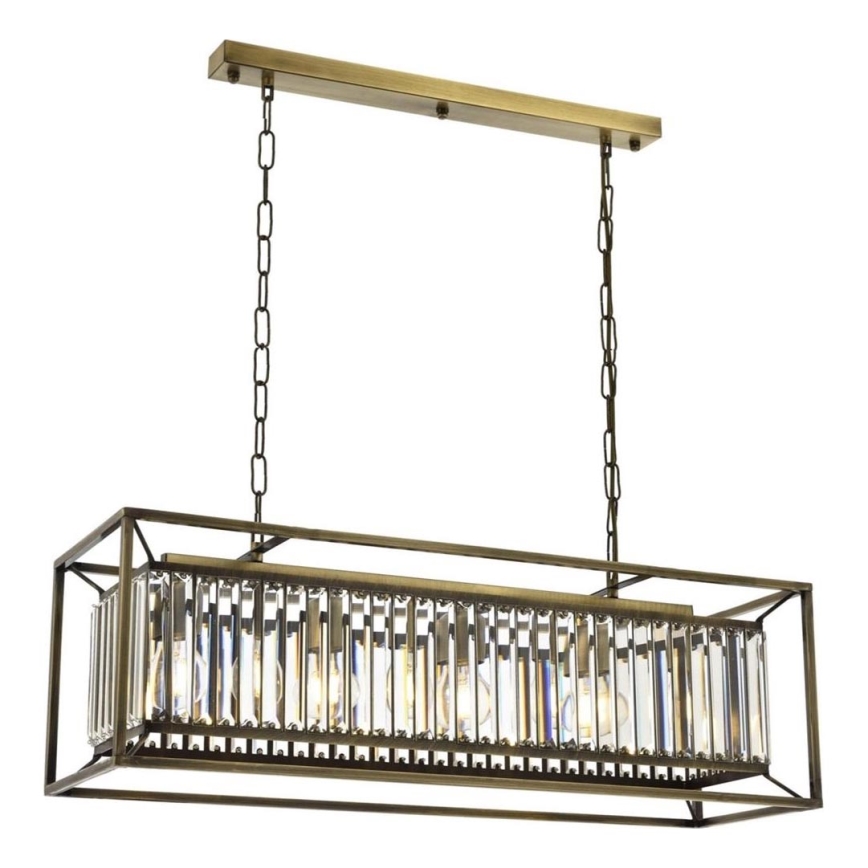 Suspension CRYSTALLINE 4xE27/6W/230V bronze