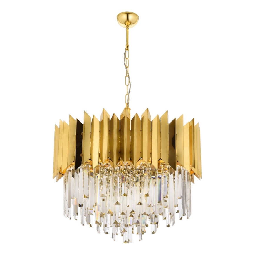 Suspension CRYSTALLINE 8xE27/40W/230V doré