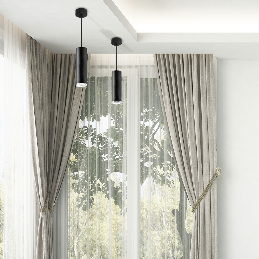 Suspension de salle de bain LED RGBW dimmable TURYN 1xGU10/6,5W/230V 2700-6500K Wi-Fi IP44 noire