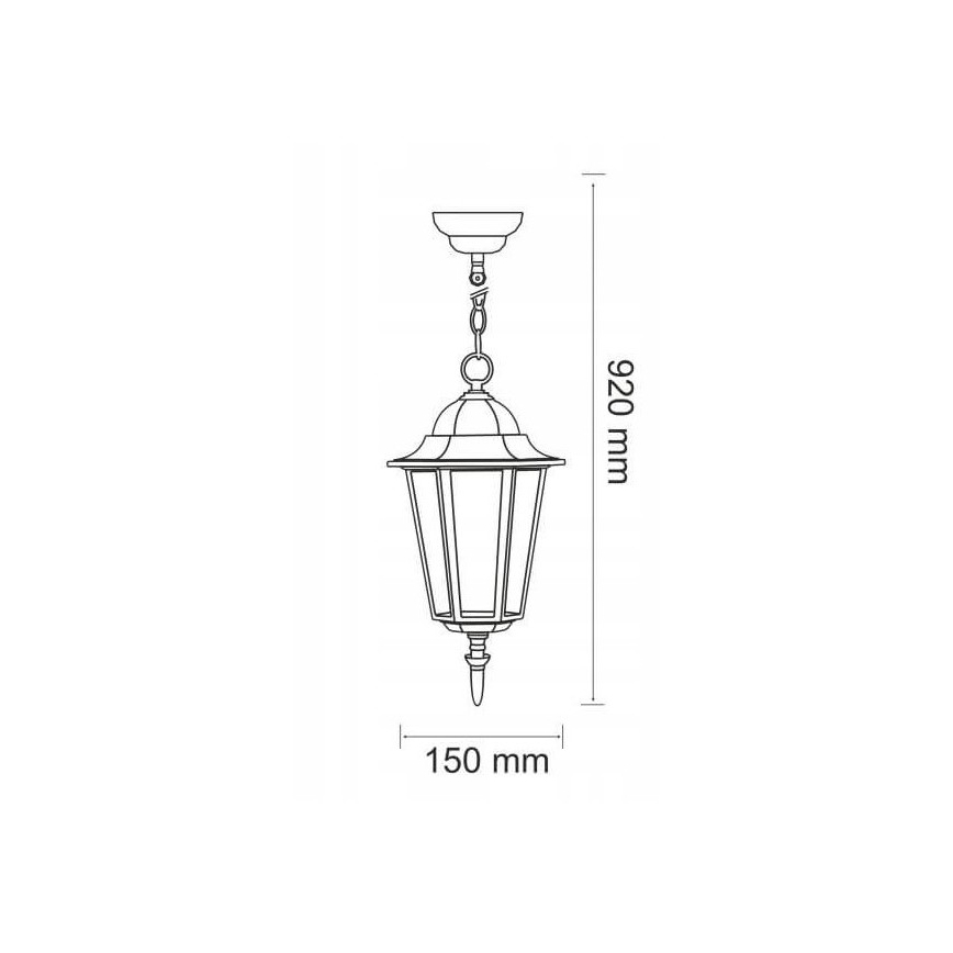 Suspension d'extérieur 1xE27/20W/230V IP43 noir