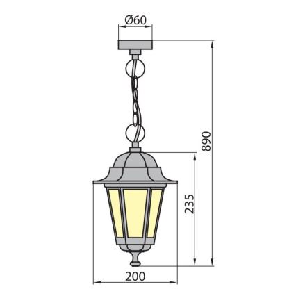 Suspension d'extérieur avec chaîne GARDEN 1xE27/60W/230V IP44 blanc