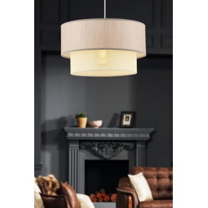 Suspension ECHO 1xE27/60W/230V beige/crème